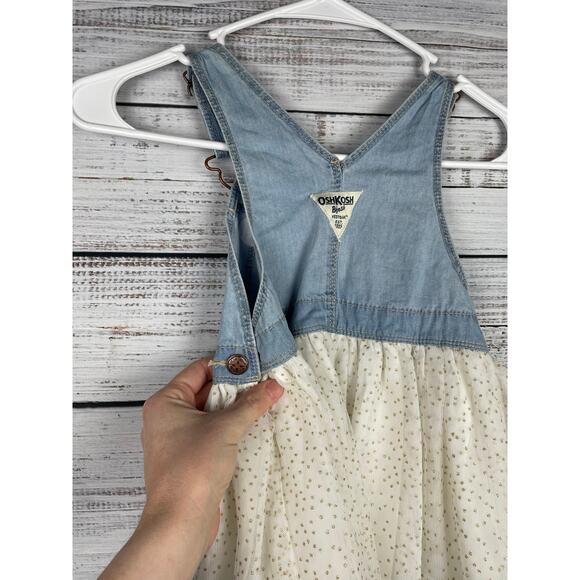 Oshkosh Bgosh Overall Denim Dress Tutu Tulle Girls 3T Sparkle Country Wedding - Picture 7 of 7